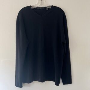 Autumn Cashmere Black Long Sleeve V-neck Excel. Cond. Fall Winter Cozy Size XL